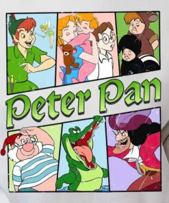 Disney Peter Pan Captain Hook Tinker Bell Smee Vintage T-shirt, Magic Kingdom Unisex T-shirt Family Birthday Gift Adult Kid Toddler Tee