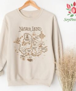 Disney Peter Pan Never Land Map Graphic Shirt, Peter Pan Shirt, Disney Trip Tee, Disneyland Vacation Gift Unisex Adult T-shirt Kid Tee