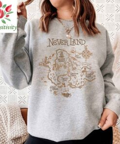 Disney Peter Pan Never Land Map Graphic Shirt, Peter Pan Shirt, Disney Trip Tee, Disneyland Vacation Gift Unisex Adult T-shirt Kid Tee