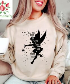 Disney Peter Pan Tinker Bell Pixie Dust Silhouette T-Shirt, Magic Kingdom, Disneyland Family Trip Vacation Gift Unisex T-shirt Kid