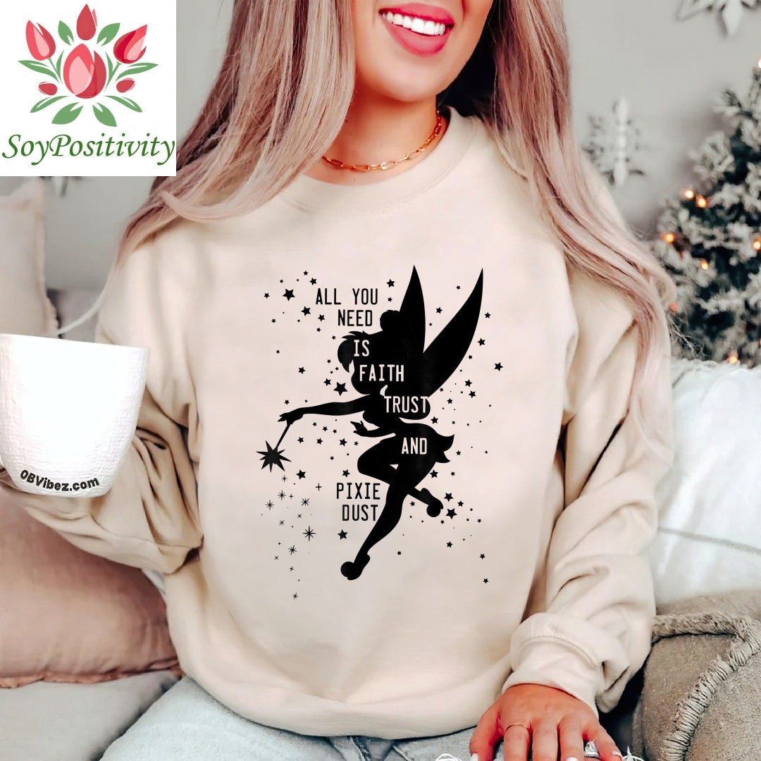 Disney Peter Pan Tinker Bell Pixie Dust Silhouette T-Shirt, Magic Kingdom, Disneyland Family Trip Vacation Gift Unisex T-shirt Kid