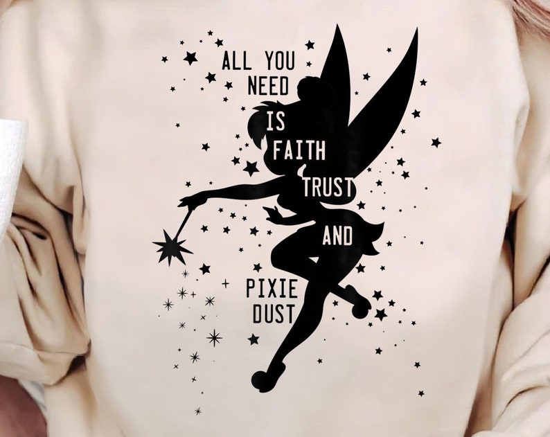 Disney Peter Pan Tinker Bell Pixie Dust Silhouette T-Shirt, Magic Kingdom, Disneyland Family Trip Vacation Gift Unisex T-shirt Kid