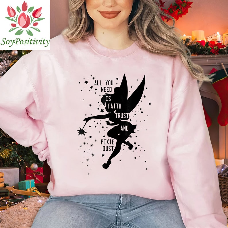 Disney Peter Pan Tinker Bell Pixie Dust Silhouette T-Shirt, Magic Kingdom, Disneyland Family Trip Vacation Gift Unisex T-shirt Kid
