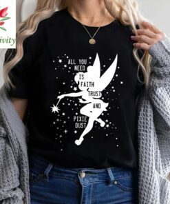 Disney Peter Pan Tinker Bell Pixie Dust Silhouette T-Shirt, Magic Kingdom, Disneyland Family Trip Vacation Gift Unisex T-shirt Kid