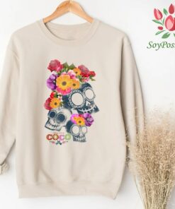 Disney Pixar Coco Calaveras Floral Skulls Graphic Shirt, Disneyland Vacation Trip, Unisex T-shirt Family Birthday Gift Adult Kid Toddler Tee
