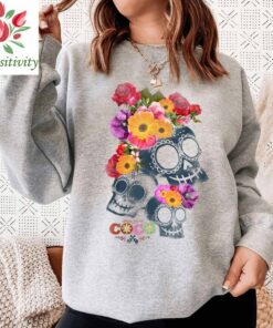 Disney Pixar Coco Calaveras Floral Skulls Graphic Shirt, Disneyland Vacation Trip, Unisex T-shirt Family Birthday Gift Adult Kid Toddler Tee