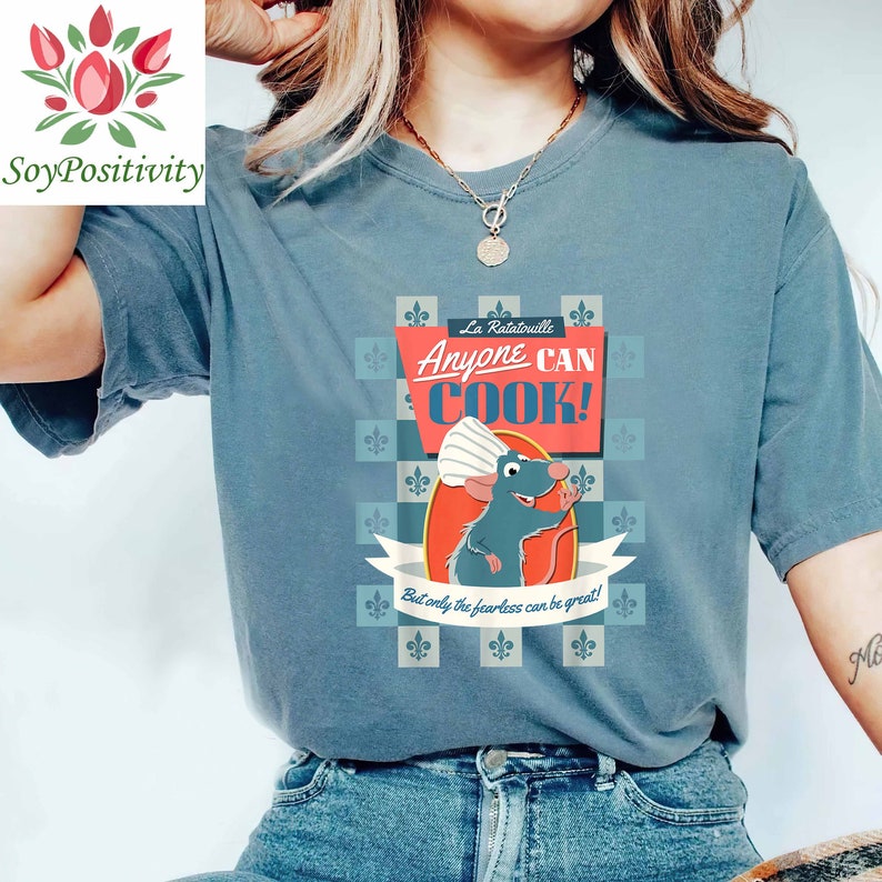 Disney Pixar Ratatouille Remy Anyone Can Cook Poster T-Shirt, Disneyland Unisex shirt, Disney World shirt