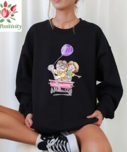 Disney Pixar Up Carl and Ellie Wagon Ride Sketch Graphic Tee, Magic Kingdom, Disneyland Family Trip Vacation Gift Unisex Adult T-shirt Kid Tee