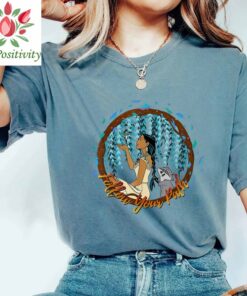 Disney Pocahontas Follow Your Path Circle Retro 90s Shirt, Disneyland Vacation, Unisex T-shirt Family Birthday Gift Adult Kid Toddle Tee