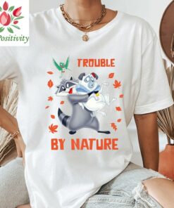 Disney Pocahontas Meeko Percy Flit Trouble By Nature Sweatshirt T-Shirt, Magic Kingdom, Disneyland Family Vacation Gift Unisex T-shirt Kid