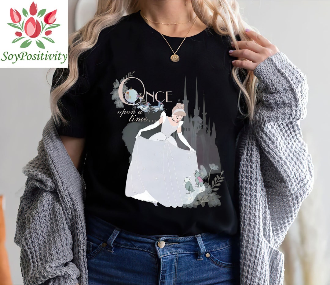 Disney Princess Cinderella Vintage Once Upon A Time Unisex T-shirt Birthday Shirt Gift For Men Women Kid Hoodie Sweatshirt Toddler Shirt