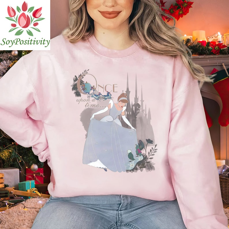 Disney Princess Cinderella Vintage Once Upon A Time Unisex T-shirt Birthday Shirt Gift For Men Women Kid Hoodie Sweatshirt Toddler Shirt