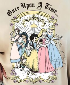 Disney Princess Once Upon A Time Vintage Cartoon T-Shirt, Unisex T-shirt Kid Tee Adult Shirt Hoodie Sweatshirt Long Sleeve