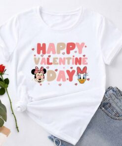 Disney Shirt Unisex T-shirt Family Birthday Gift Adult Kid Toddler Tee Little Heart Happy Valentines Day