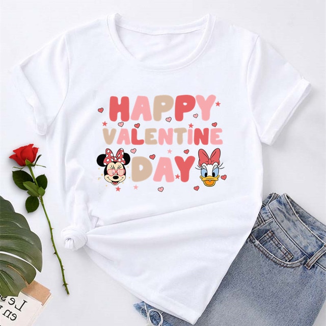 Disney Shirt Unisex T-shirt Family Birthday Gift Adult Kid Toddler Tee Little Heart Happy Valentines Day
