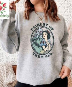 Disney Snow White Fairest Of Them All Vintage Portrait T-Shirt, Magic Kingdom Disneyland Family Trip Gift Unisex Adult T-shirt Kid Tee
