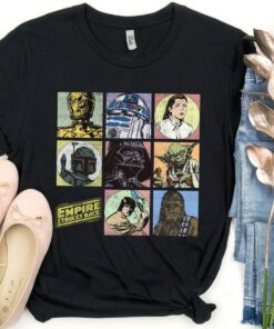 Disney Star Wars The Empire Strikes Back Vintage Panel Poster Shirt, Galaxy's Edge Unisex T-shirt Family Birthday Gift Adult Kid Toddler Tee