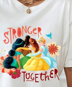 Disney Stronger Together Princess Shirt, Disney Shirt, Disney girl power Princess Shirt, Princess Doodle Collage shirt
