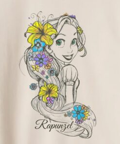Disney Tangled Rapunzel Floral Sketch Portrait Shirt, Disneyland Vacation Holiday Unisex T-shirt Family Birthday Gift Adult Kid Toddler Tee