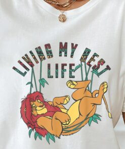Disney The Lion King Living My Best Life Mufasa Simba Text Fill T-Shirt, DisneyWorld Shirt, Disney The Lion King Shirt, Disney Shirt