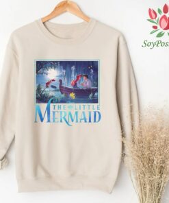 Disney The Little Mermaid Ariel and Eric Grotto Portrait T-shirt, Disneyland Trip Unisex T-shirt Family Birthday Gift Adult Kid Toddler Tee