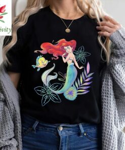 Disney The Little Mermaid Ariel and Flounder Sea T-Shirt, Disney Princess, Disneyland Family Trip Gift Unisex Adult T-shirt Kid Youth Shirt