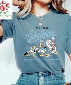 Disney The Three Caballeros Retro Donald Duck, Jose Carioca and Panchito T-Shirt, Disneyland Vacation Party Gift Unisex Adut T-shirt Kid Tee