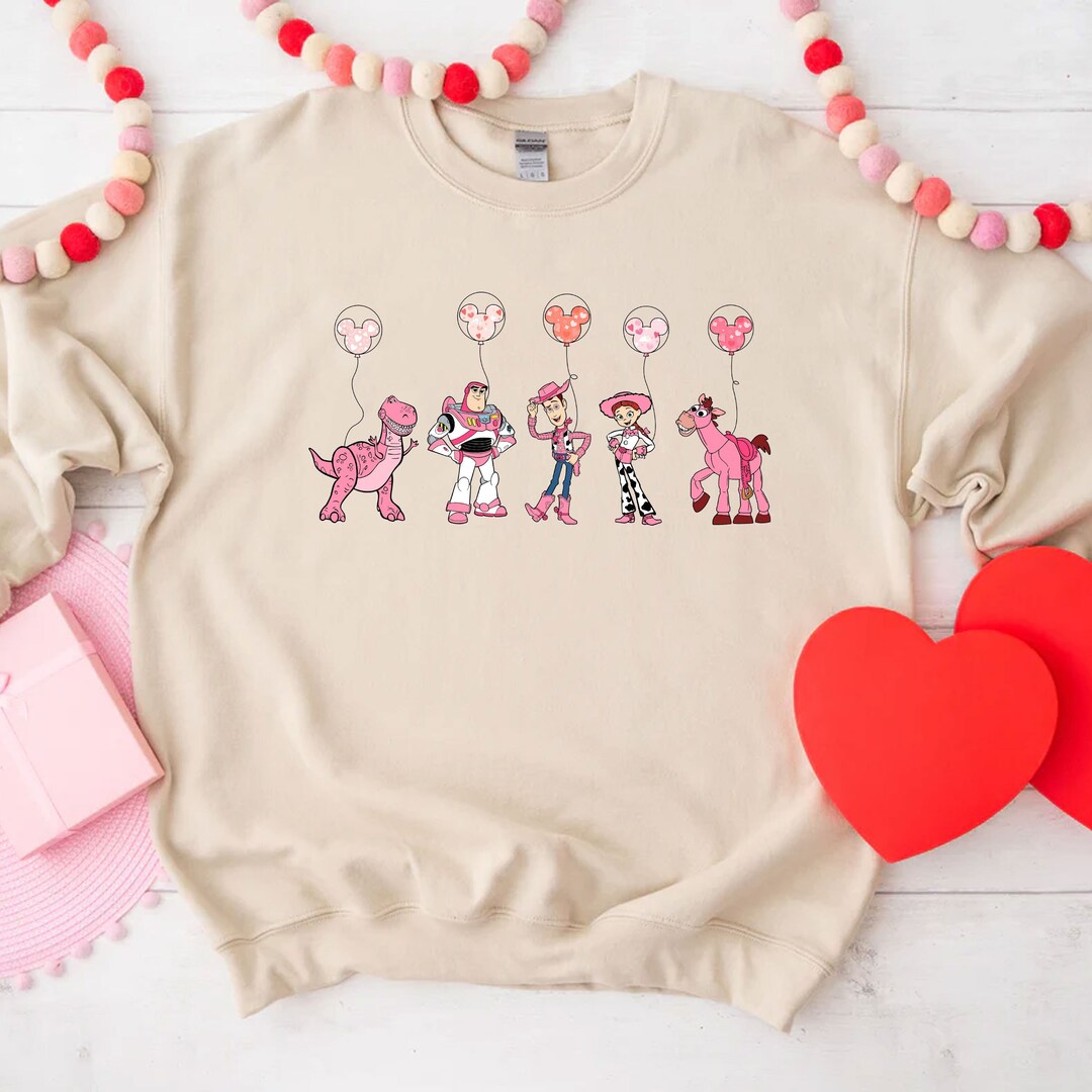 Disney Toy Story Valentine Sweater Disney Buzz Lightyear Woody Jessie Heart Valentine Tee Valentine Couple Matching Disney Couple Shirt Gift