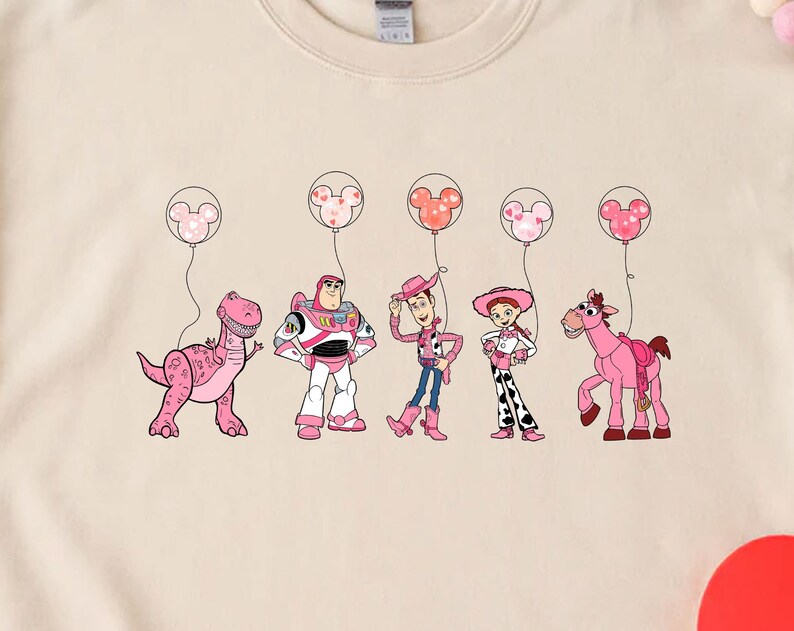Disney Toy Story Valentine Sweater Disney Buzz Lightyear Woody Jessie Heart Valentine Tee Valentine Couple Matching Disney Couple Shirt Gift - Image 2