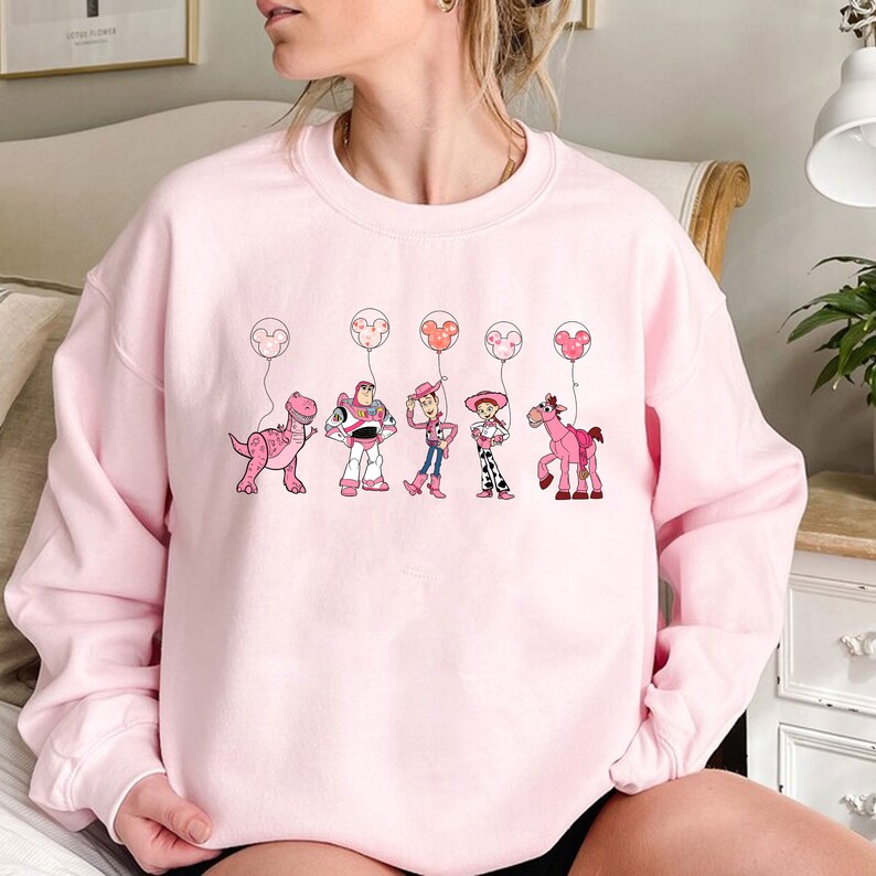 Disney Toy Story Valentine Sweater Disney Buzz Lightyear Woody Jessie Heart Valentine Tee Valentine Couple Matching Disney Couple Shirt Gift - Image 4