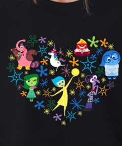 Disney and Pixar’s Inside Out Emotions Heart Shirt, Disneyland Vacation Trip, Unisex T-shirt Family Birthday Gift Adult Kid Toddler Tee