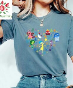 Disney and Pixar’s Inside Out Emotions Heart Shirt, Disneyland Vacation Trip, Unisex T-shirt Family Birthday Gift Adult Kid Toddler Tee