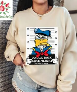 Donald Duck Mugshot T shirt Cartoon Funny Disney T-shirt, Vintage Disneyland shirt, Disneyland shirt, Vintage Mickey and Friends shirt