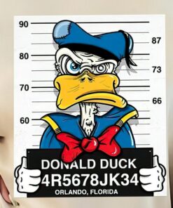 Donald Duck Mugshot T shirt Cartoon Funny Disney T-shirt, Vintage Disneyland shirt, Disneyland shirt, Vintage Mickey and Friends shirt