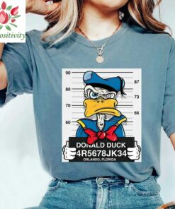 Donald Duck Mugshot T shirt Cartoon Funny Disney T-shirt, Vintage Disneyland shirt, Disneyland shirt, Vintage Mickey and Friends shirt