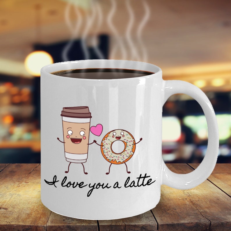 Donut Mug, I Love You A Latte Cute Valentine Mug, Coffee Lover Gift, Boyfriend Valentine Gift