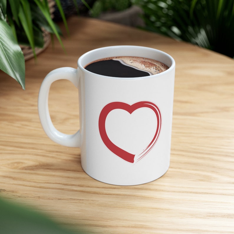 Double Heart Mug, Ceramic Mug, Valentines Day Mug, Hearts Mug, Valentines Mug, Couple Mug, Valentines Gift