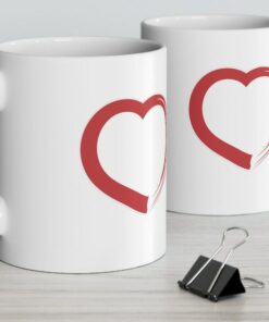 Double Heart Mug, Ceramic Mug, Valentines Day Mug, Hearts Mug, Valentines Mug, Couple Mug, Valentines Gift