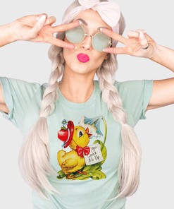 Easter Duck Vintage Valentine's Day T-Shirt - Spring Grandma Tee