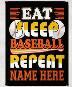 Eat Sleep Baseball Repeat, Sport Blanket, Family Throw Blanket