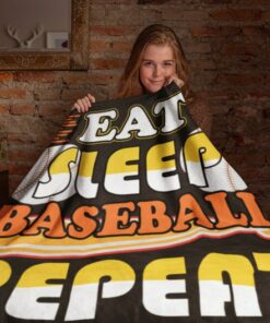 Eat Sleep Baseball Repeat, Sport Blanket, Family Throw Blanket