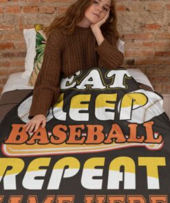 Eat Sleep Baseball Repeat, Sport Blanket, Family Throw Blanket
