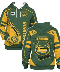Edmonton Eskimos Cfl Football 3D All Over Print Zip Up Hoodie Option