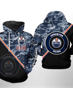 Edmonton Oilers Nhl Camo Team 3D All Over Print Zip Up Hoodie Option