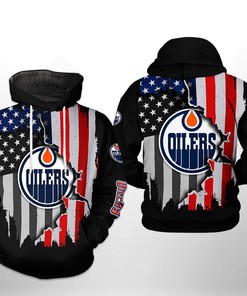 Edmonton Oilers Nhl Us Flag Team 3D All Over Print Zip Up Hoodie