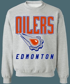 Edmonton Oilers OIL Stone Vintage NHL Crewneck Sweatshirt Hoodie Shirt Gifts for Fans