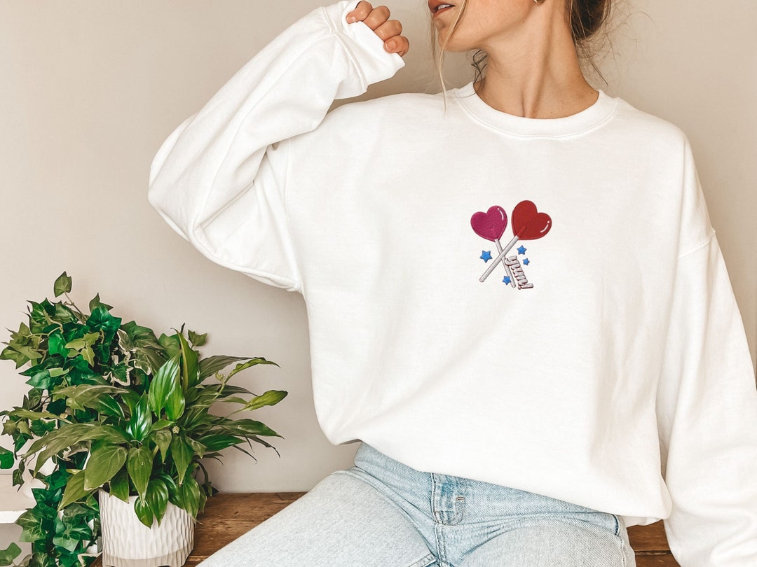 Embroidered Valentine's Day Sweatshirt, Love Sweatshirt, Valentines Shirt, Valentine Sweatshirt, V-Day Sweatshirt, Cute Valentines Shirt