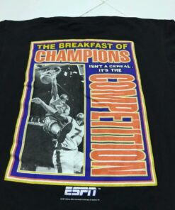 Espn The Breakfast Of Champions Tshirt Pullover Hoodie Crewneck Sweatshirt Reprinted Full Color Full Size Gifts for NBA Fans