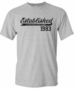 Established 1983 Shirt Sweatshirt Pullover Hoodie Reprinted Full Color Full Size