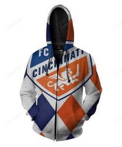 Fc Cincinnati Nfl Football Big Logo Men And Women 3D Full Printing Pullover Zip Up Hoodie And Hoodie